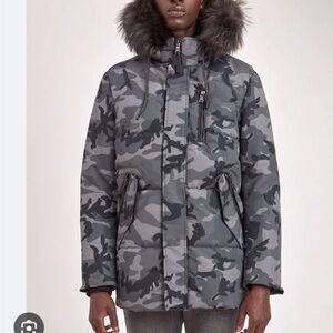 Point zero mens down jacket with fur